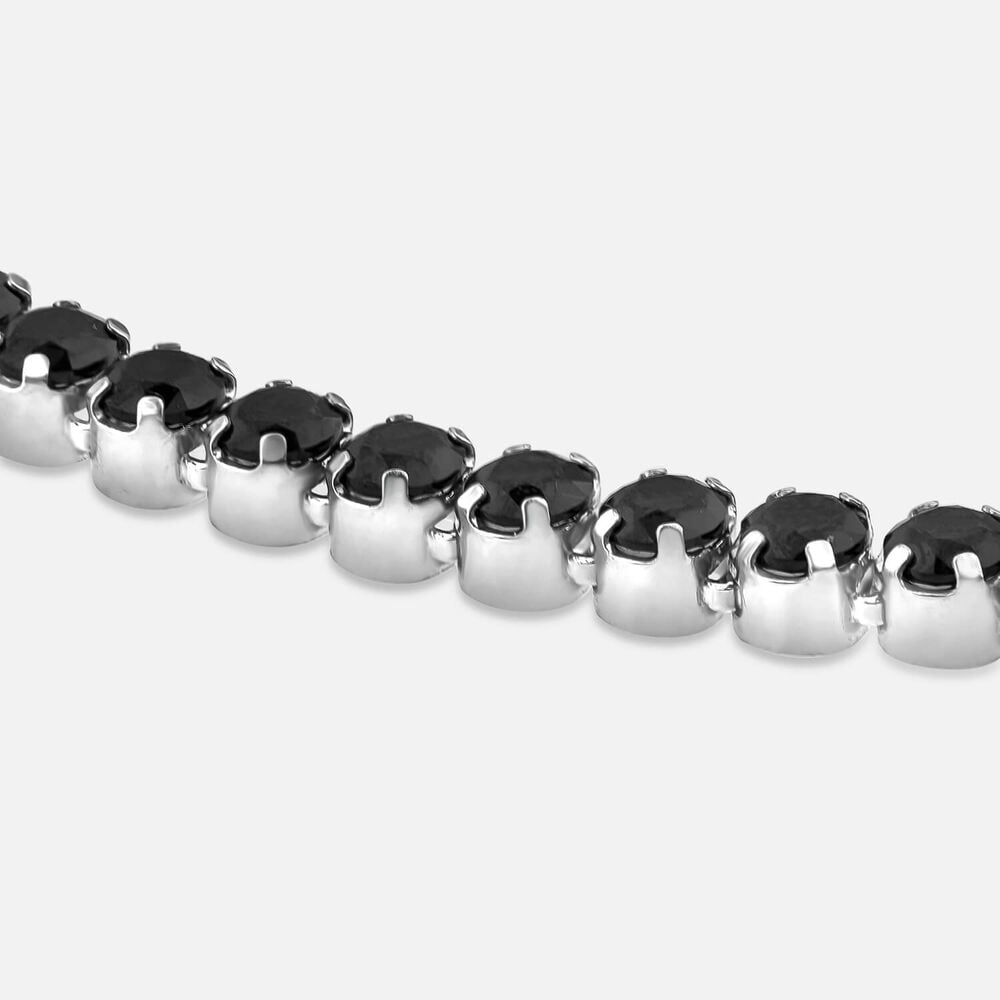 Sterling Silver Black Stone Tennis Bracelet