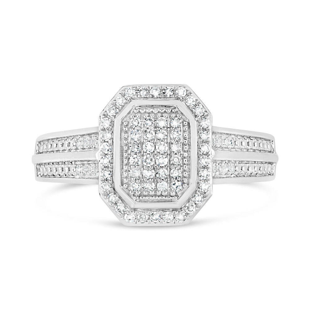 18CT W/G ENS REC DIA CLUST WITH DOUB DIA SET SHLDERS 0.20CT H I1 image number 1
