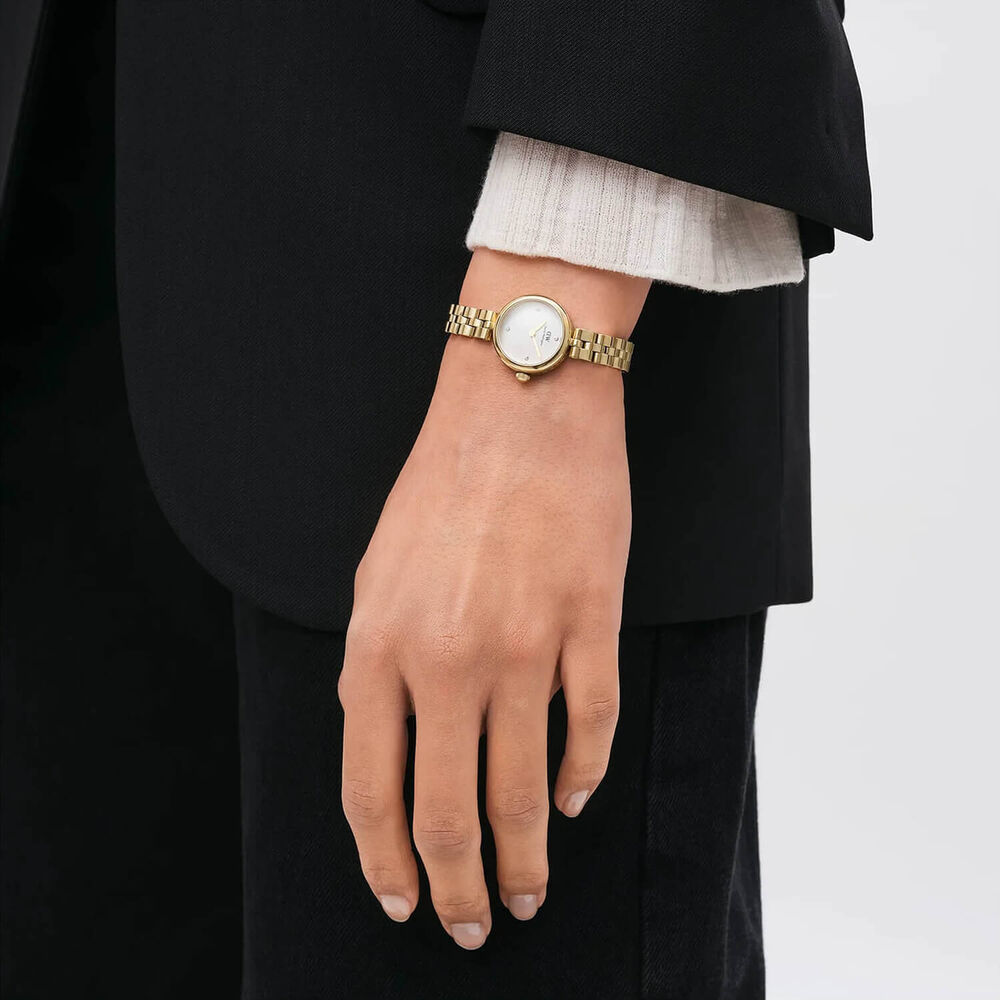 Daniel Wellington Elan Lumine 22mm White Dial Gold PVD Bracelet Watch image number 4