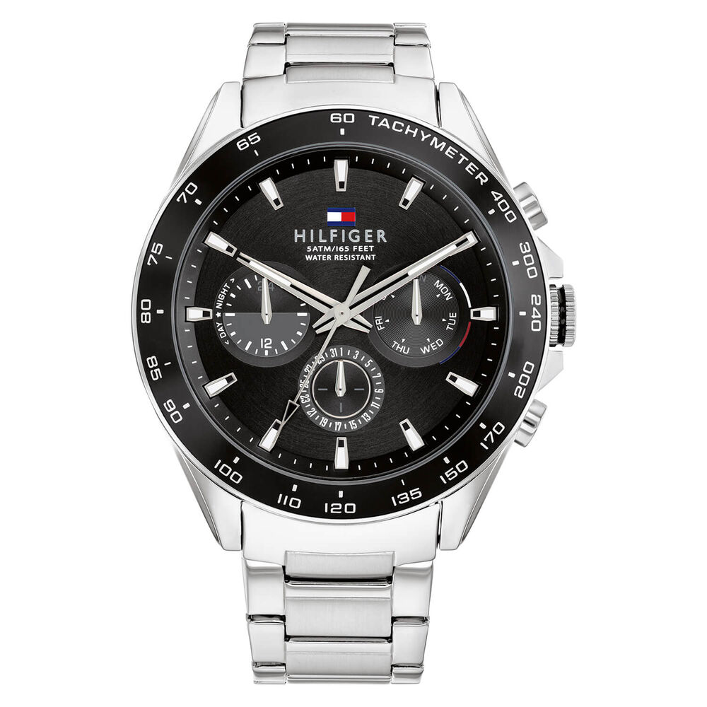 Tommy Hilfiger Chronograph 46mm Quartz Black Dial Steel Case Bracelet Watch