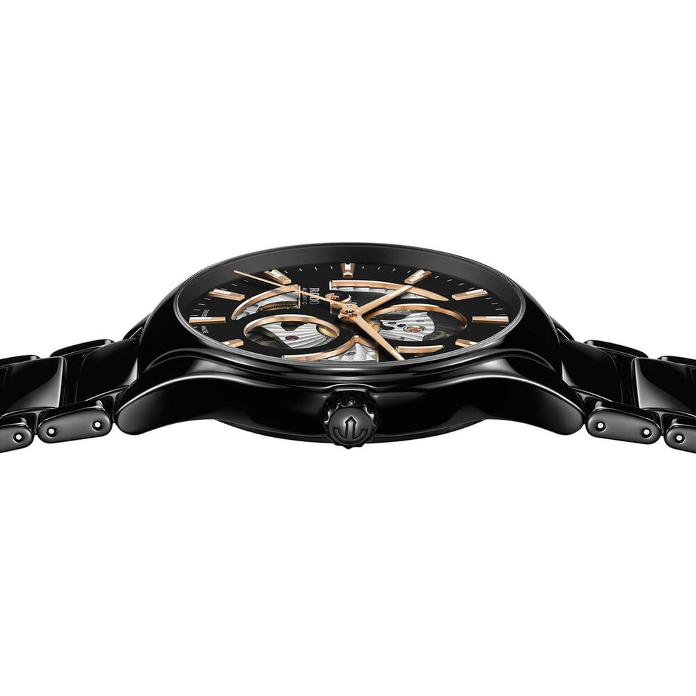 Rado True Round Automatic Open Heart 40mm Black Dial High-Tech Ceramic Bracelet Watch image number 2
