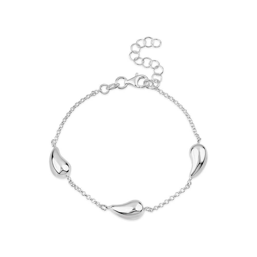 Sterling Silver Stationed Teardrop Bracelet image number 0