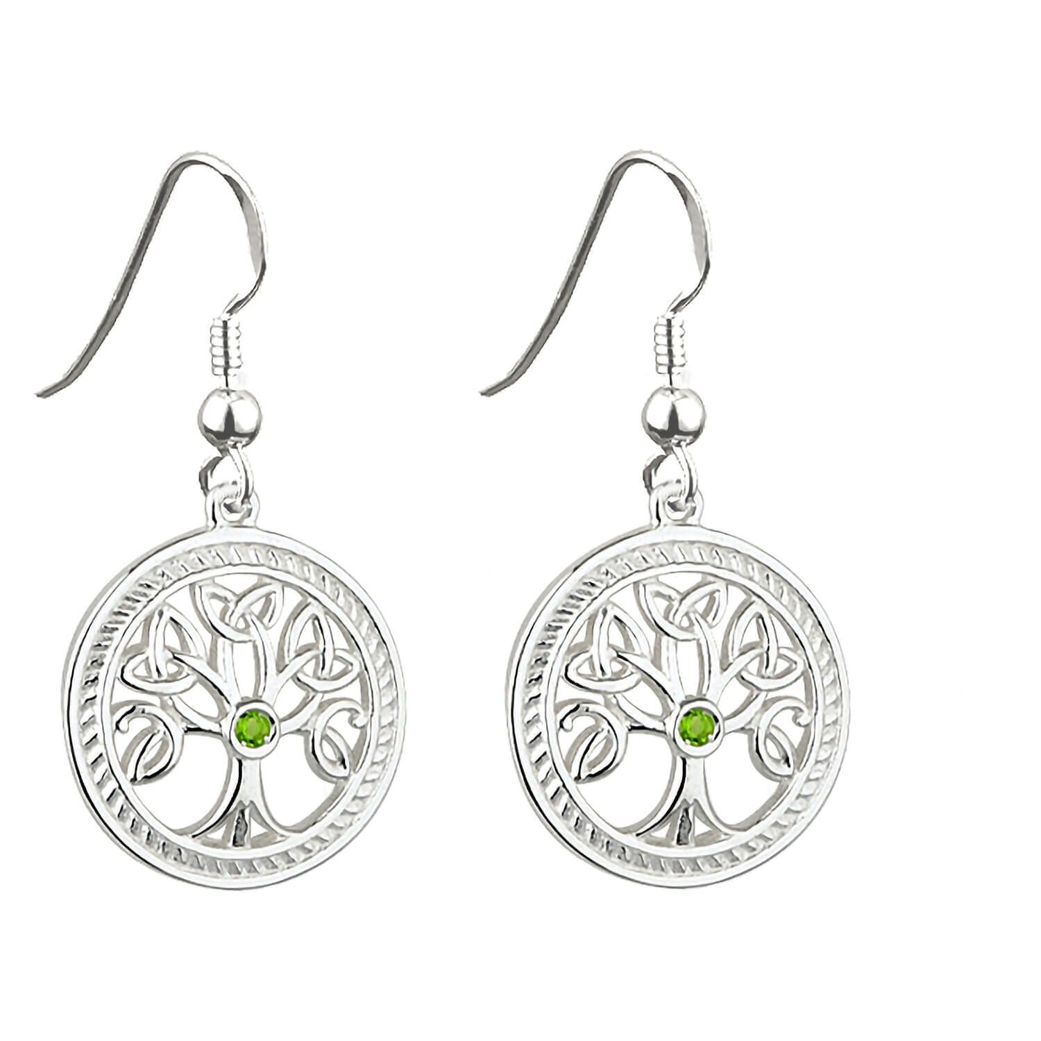 Ladies Sterling Silver Tree of Life Earrings