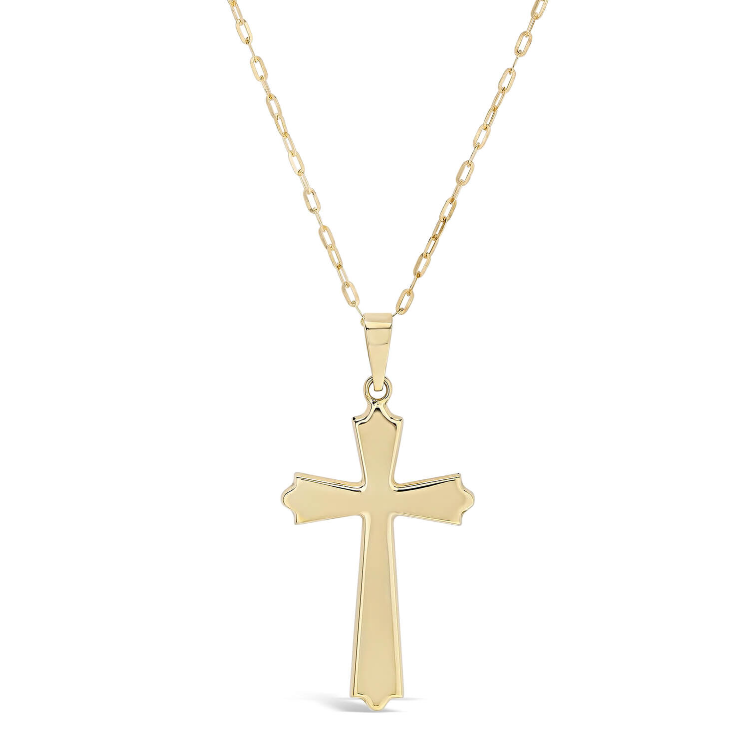 Childrens 9ct Gold Plain Cross Pendant