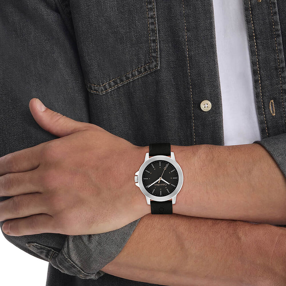 Calvin Klein Reset 42mm Black Dial Steel Case Black Rubber Strap Watch image number 3