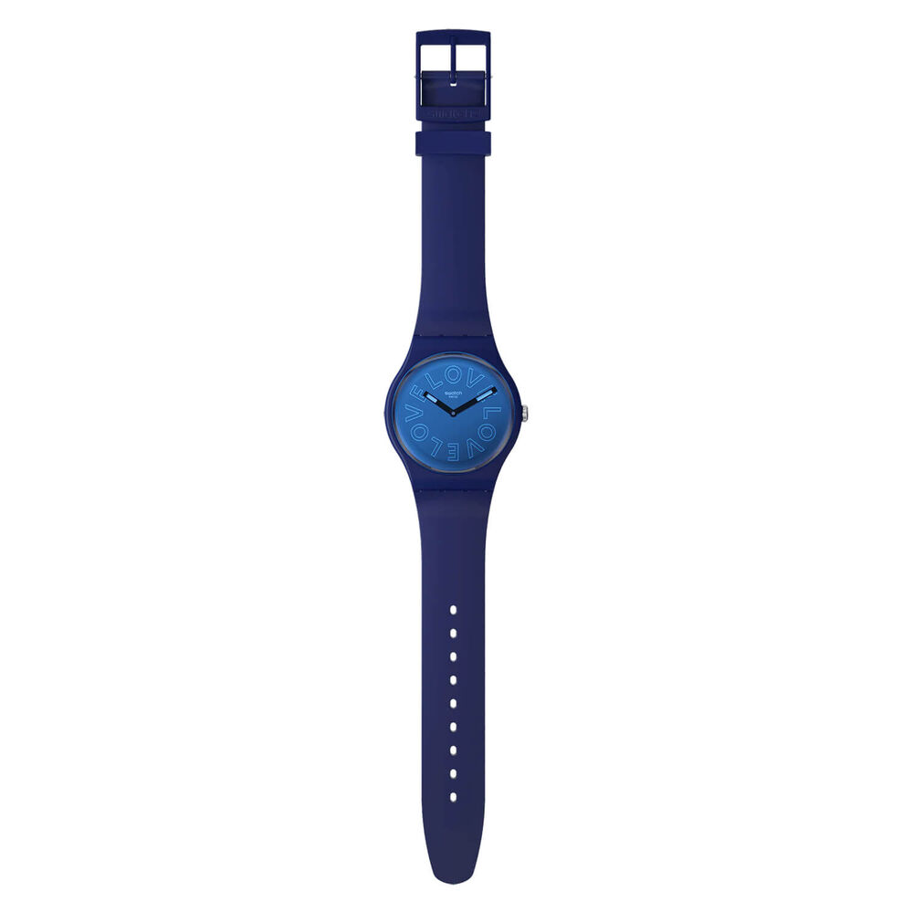 Swatch Love To Go Around 47mm Blue Dial & Strap Watch image number 0