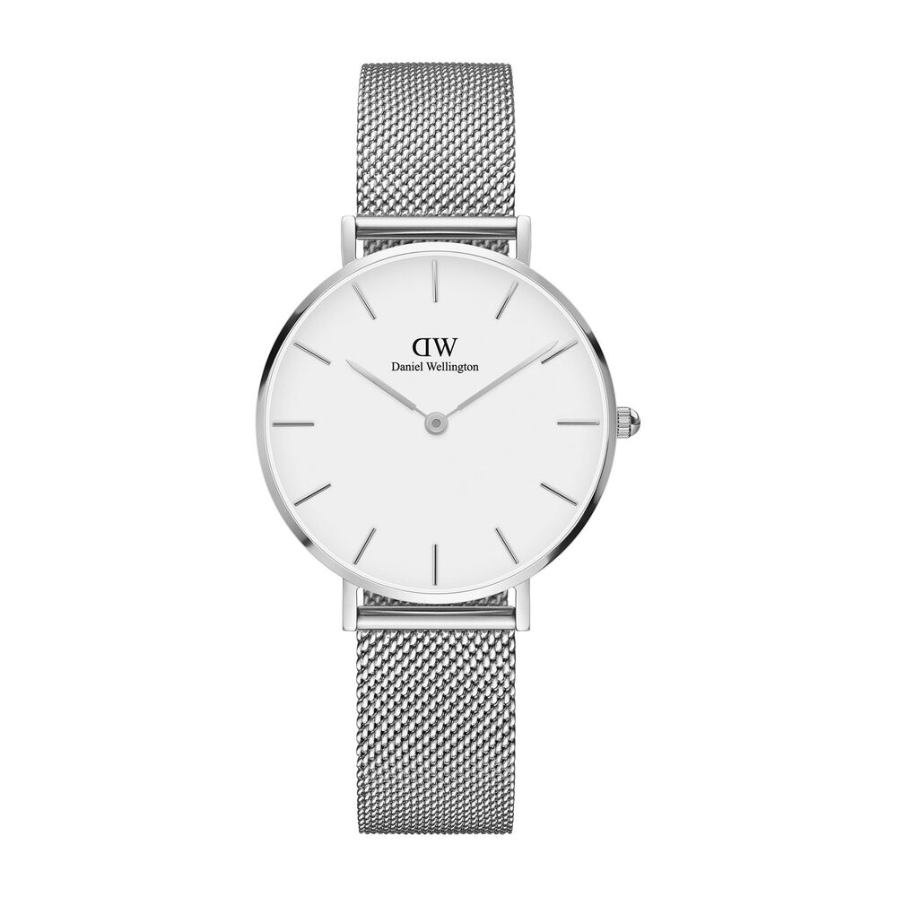 Daniel Wellington Classic Petite Sterling White Dial Mesh Strap Watch