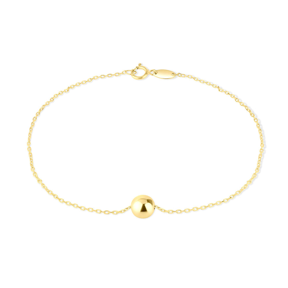 9ct Yellow Gold Single Ball Bracelet