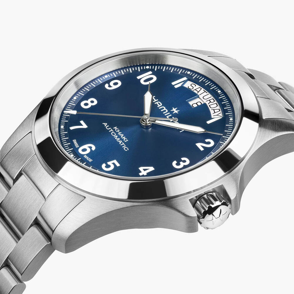 Hamilton Khaki Field King Day-Date 40mm Blue Dial Steel Bracelet Watch