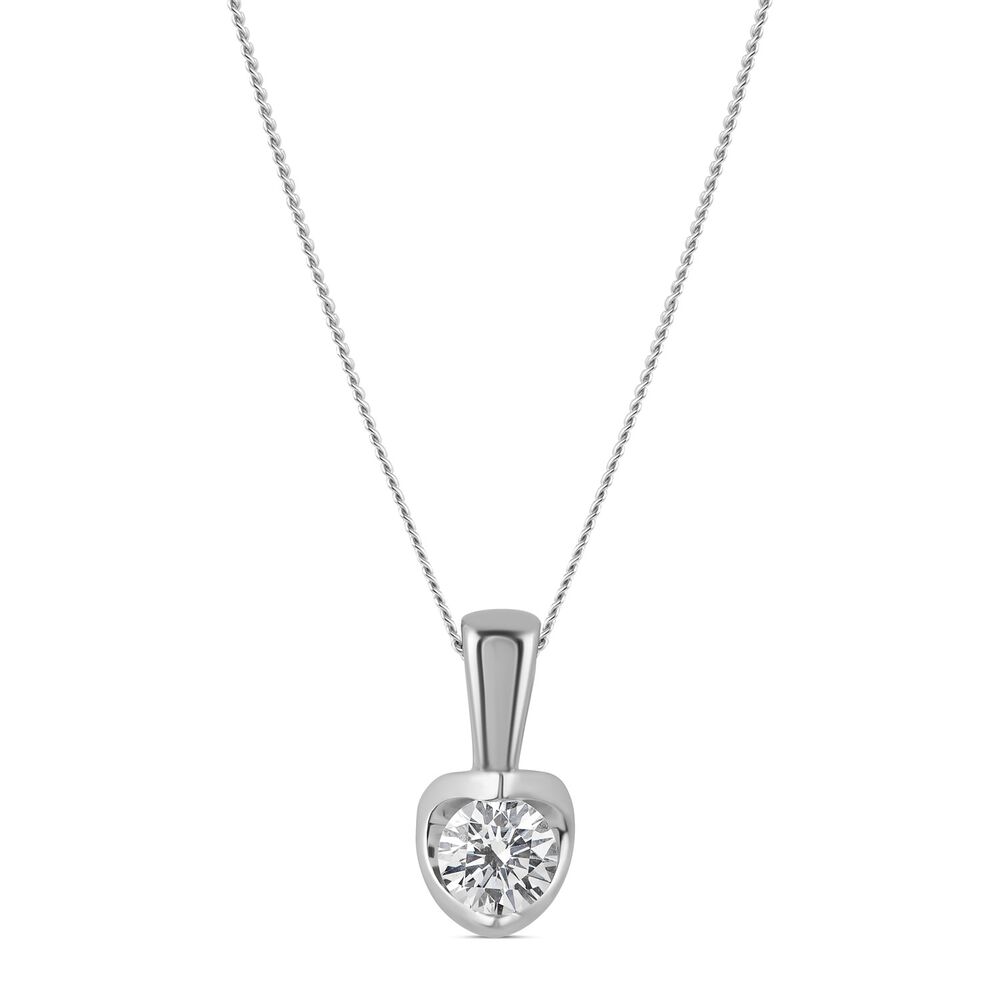 9ct White Gold 0.15ct Diamond Mirror Setting Pendant