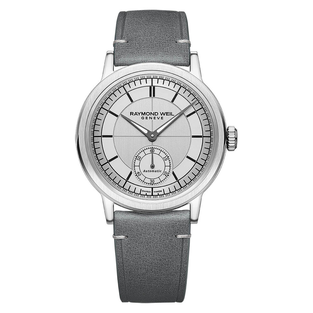 Raymond Weil Millesime 39.5mm Silver Dial Leather Strap Watch