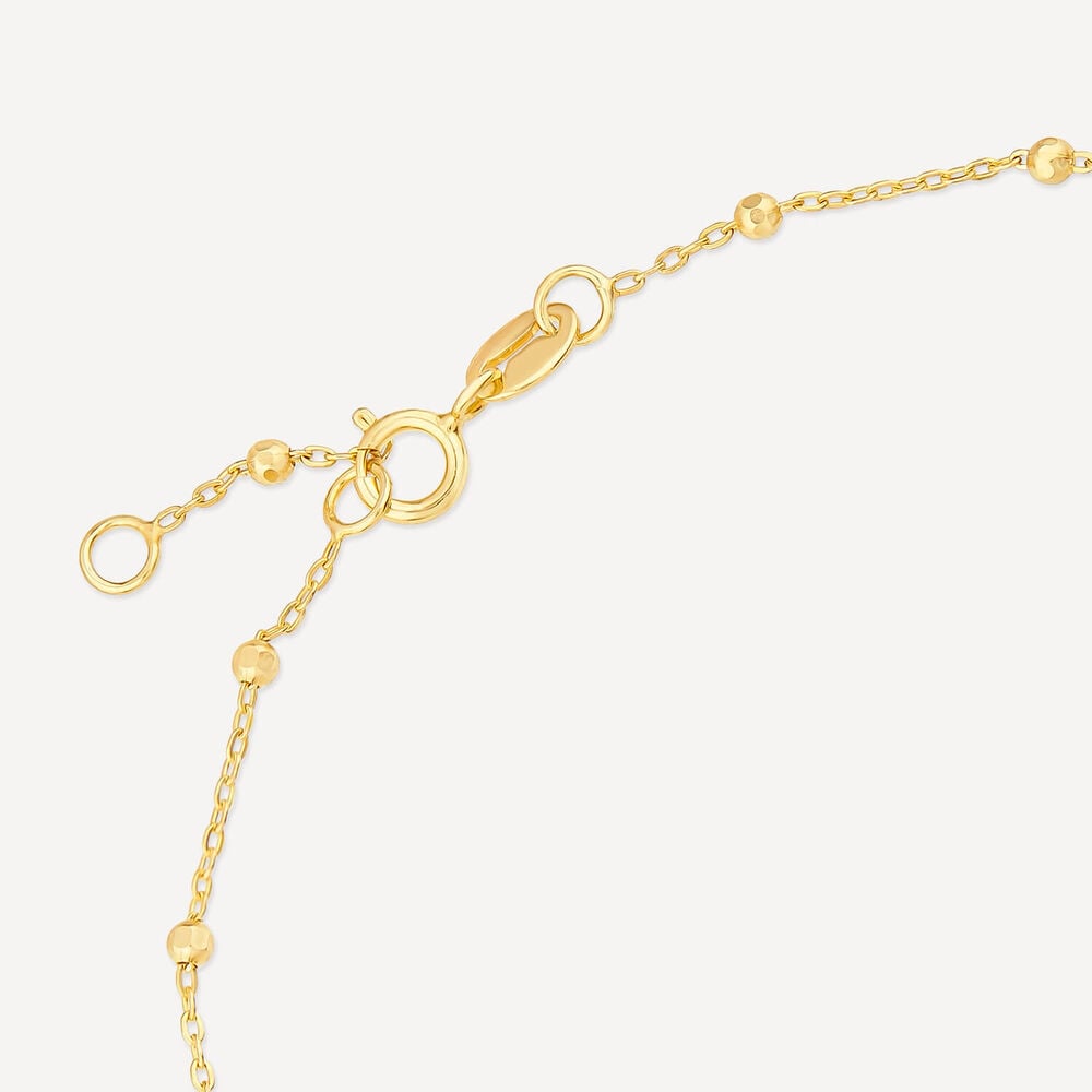 9ct Yellow Gold Iridescent Clover Petal Beaded Bracelet image number 3