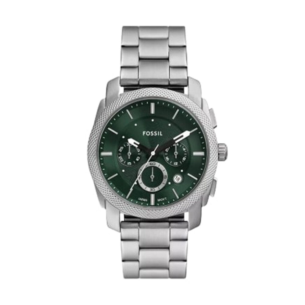 Fossil Machine Chronograph 42mm Green  Dial Steel Case & Bracelet Watch image number 0