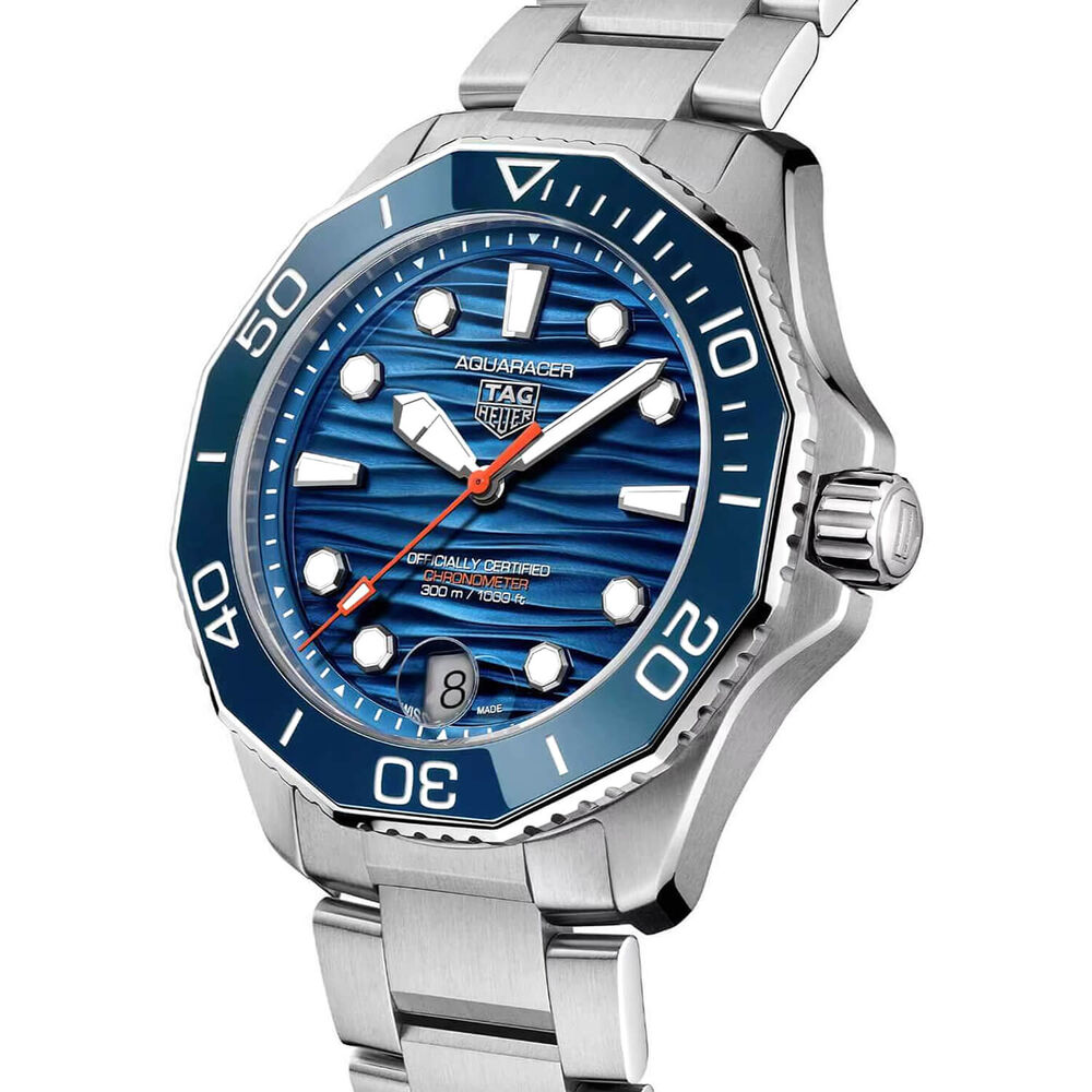 TAG Heuer Aquaracer Professional 300 Date 42mm Blue Dial & Bezel Stainless Steel Bracelet image number 1