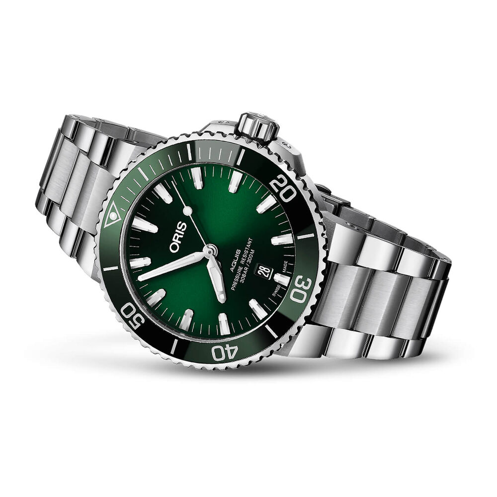 Oris Aquis Date Green Steel 43.5mm Men's Watch image number 1