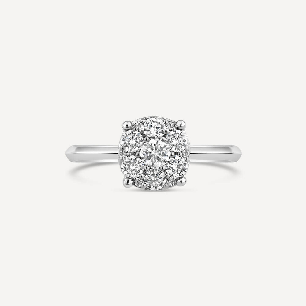 Kathy de Stafford 18ct White Gold Rosie Round Cluster 0.50ct Diamond Ring image number 1