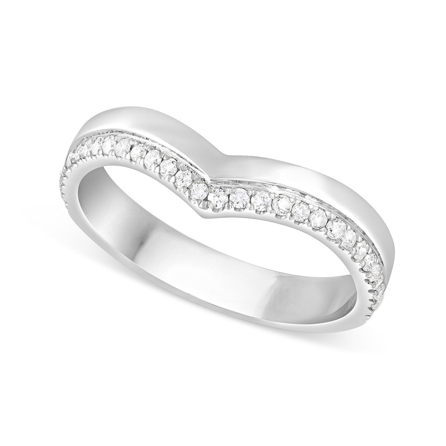 White gold discount wishbone wedding ring