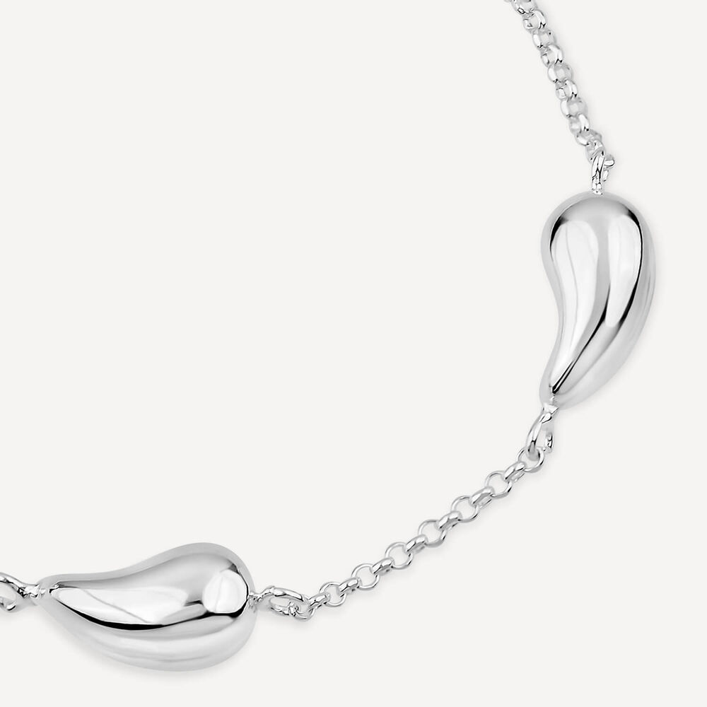 Sterling Silver Stationed Teardrop Bracelet image number 1