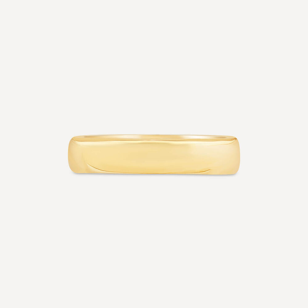 9ct Yellow Gold 4mm Plain Court Ladies Wedding Ring image number 1
