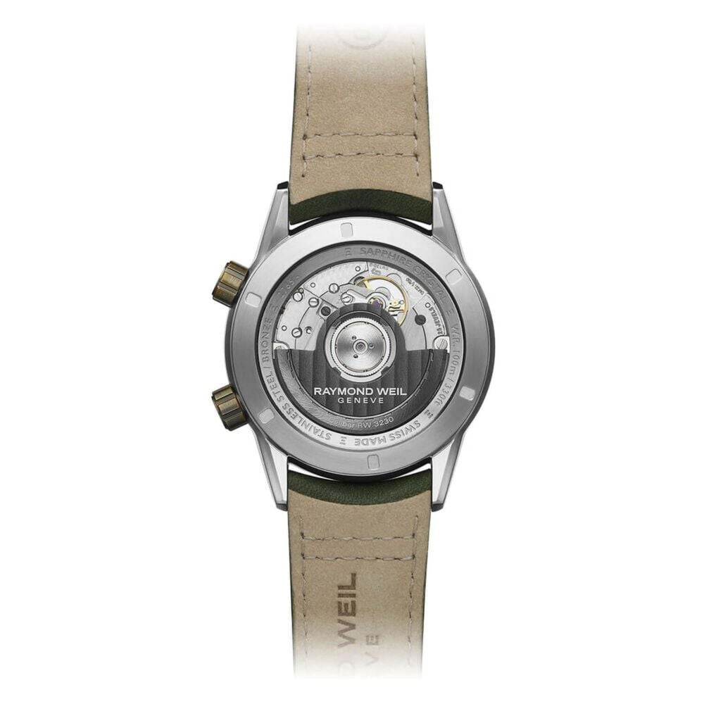 Raymond Weil Freelancer 40.5mm GMT Green Dial & Strap Watch