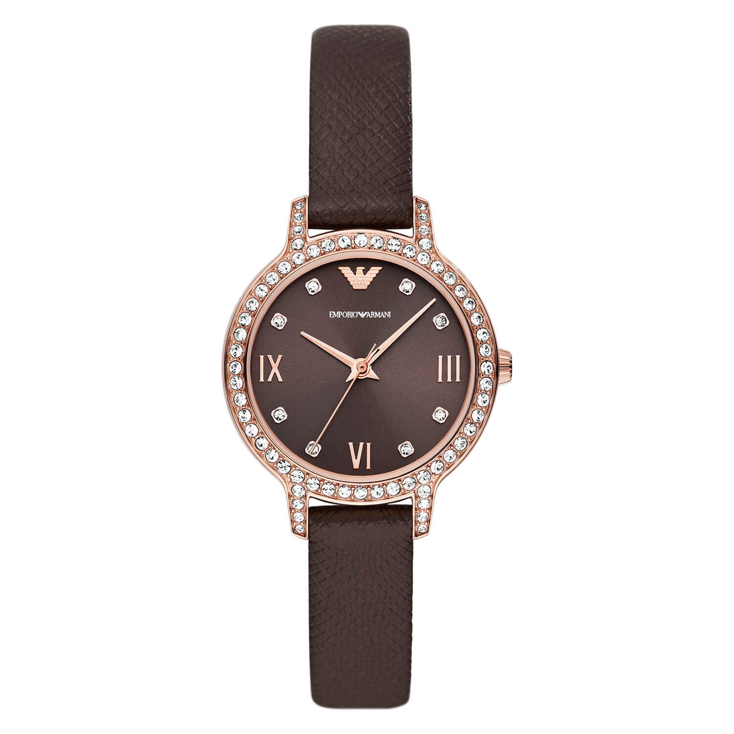Emporio armani watch ladies leather strap best sale