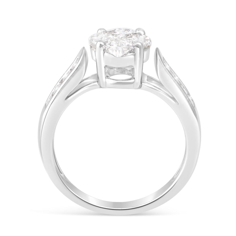 18ct White Gold Quad Engagement Ring image number 2
