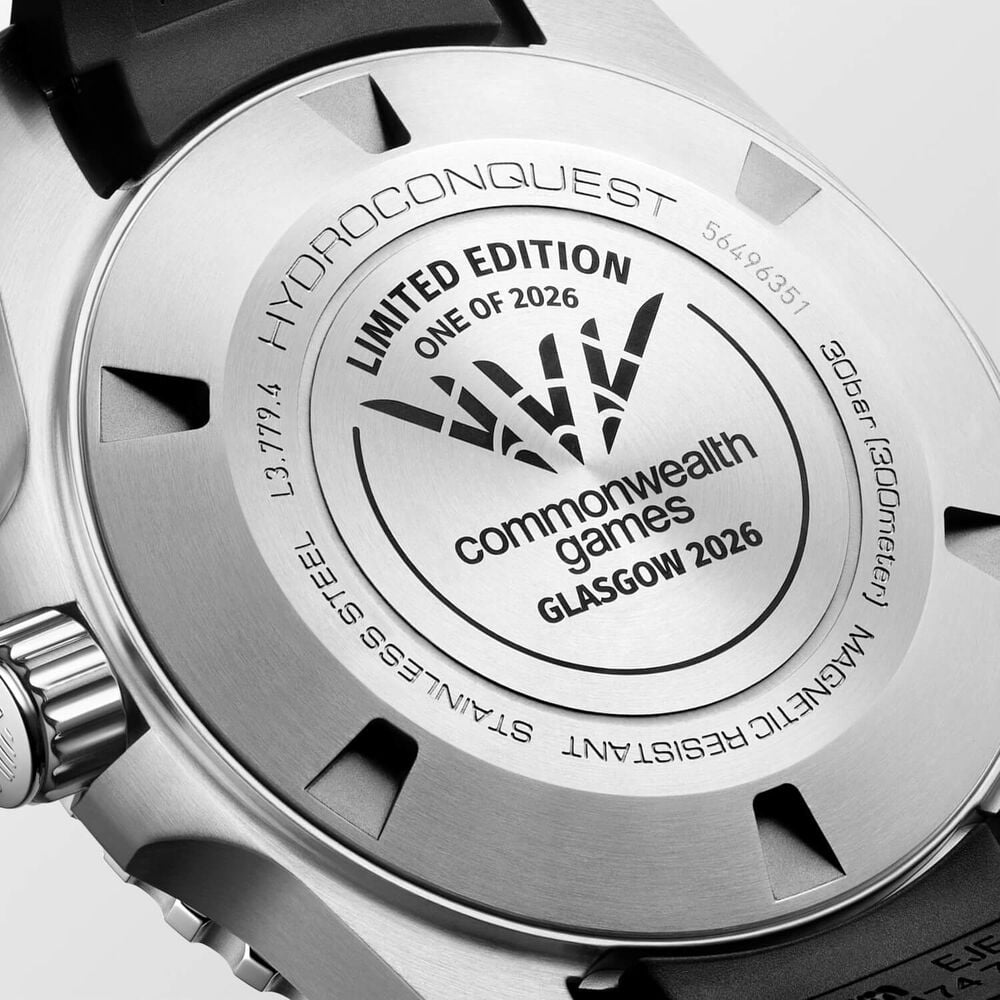 Longines Hydroconquest Commonwealth Games 2026 39mm Teal Dial Black Rubber Strap Watch