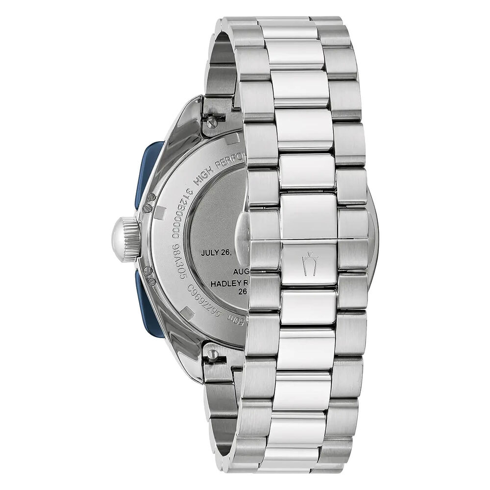Bulova Heritage Lunar Pilot 43.5mm Chronograph White & Blue Dial Bracelet Watch image number 4
