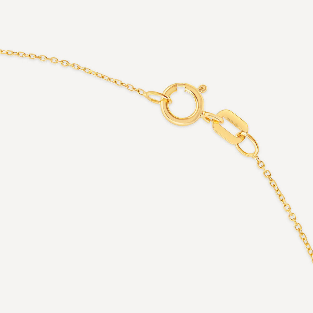 9ct Yellow Gold Open Polished Diamond Shape & Cubic Zirconia Top Pendant image number 3