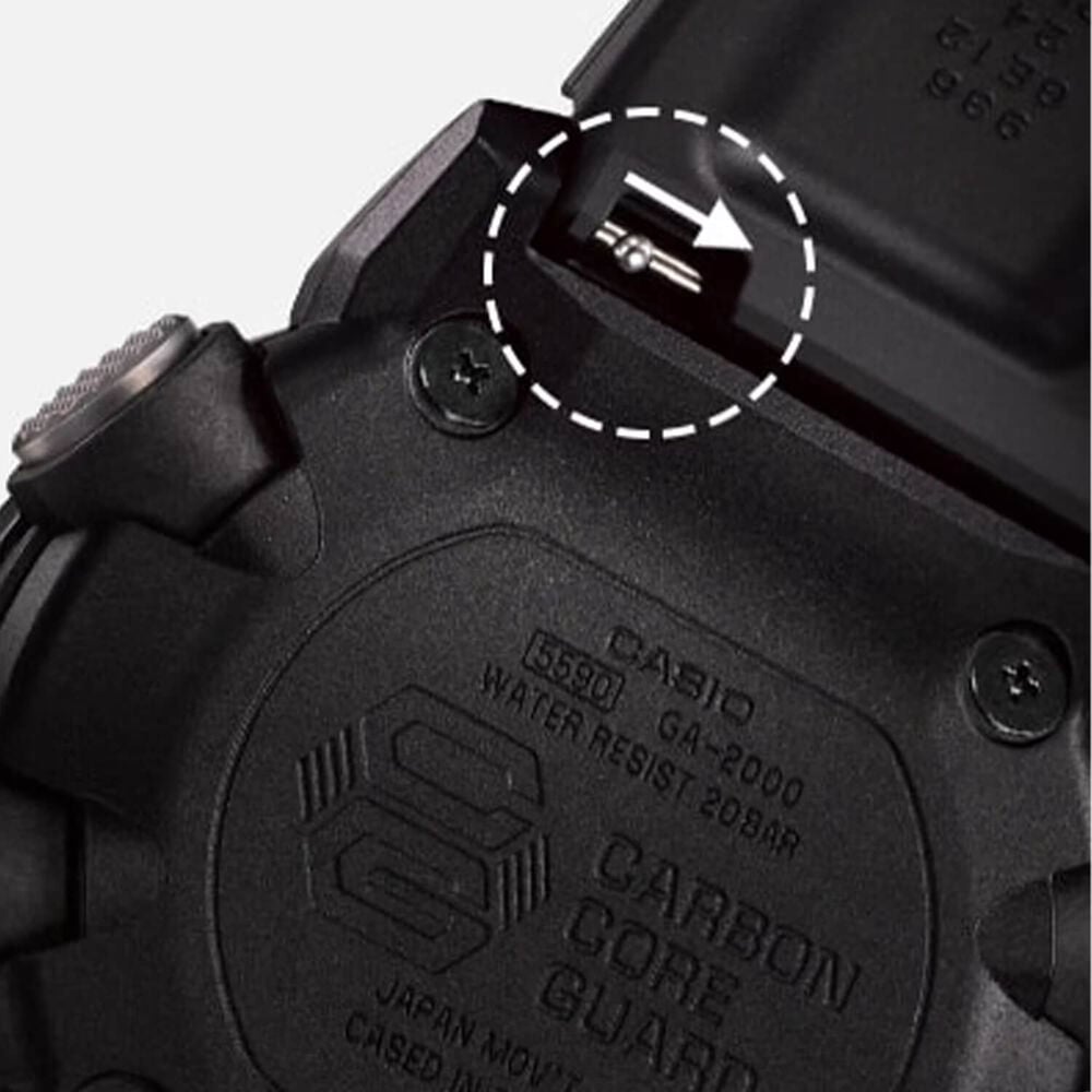 G-SHOCK GA-2000 Series 51.2x47mm Black & Yellow Analogue & Digital Display Resin Strap Watch