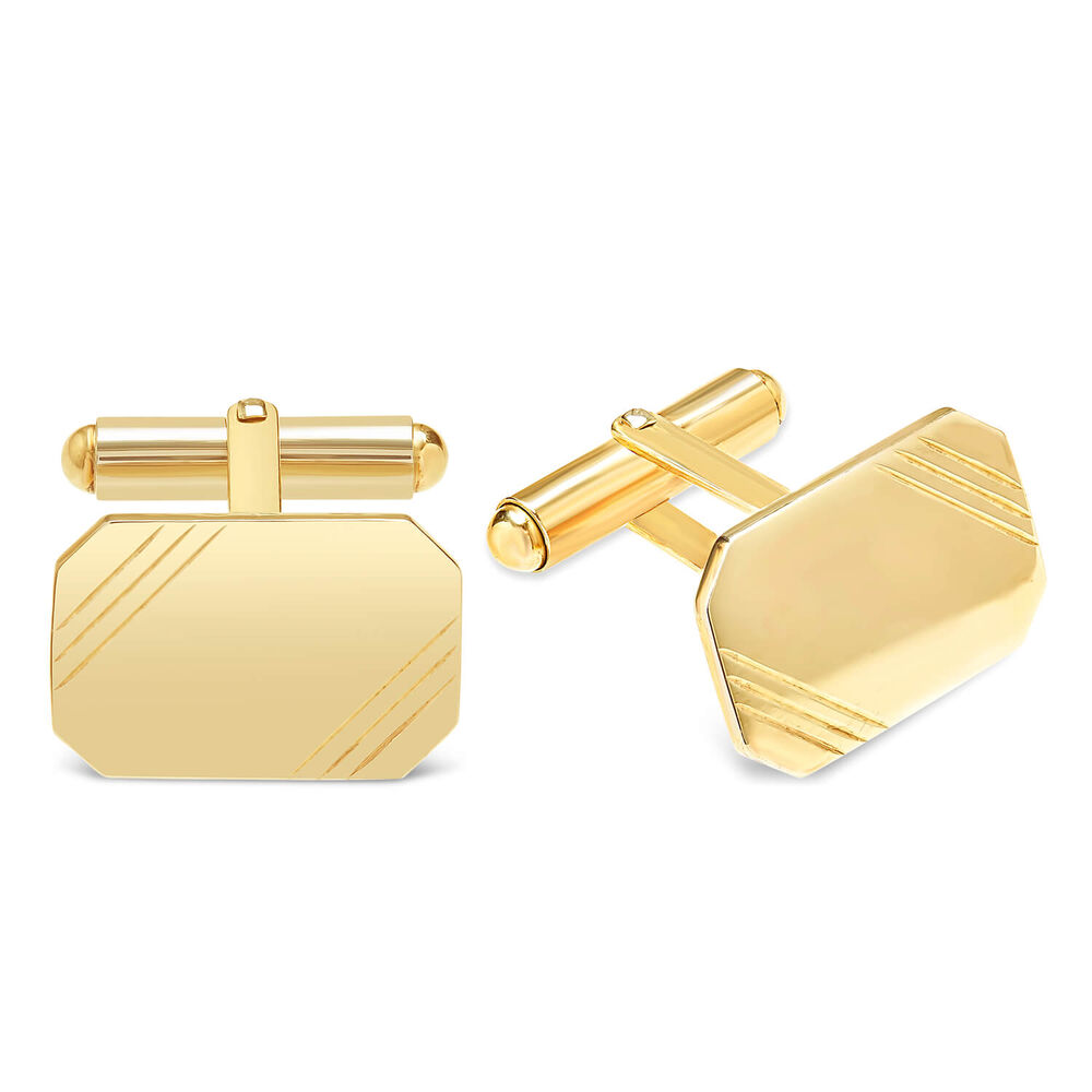 Gents Gold-Plated and Sterling Silver Cufflinks image number 1