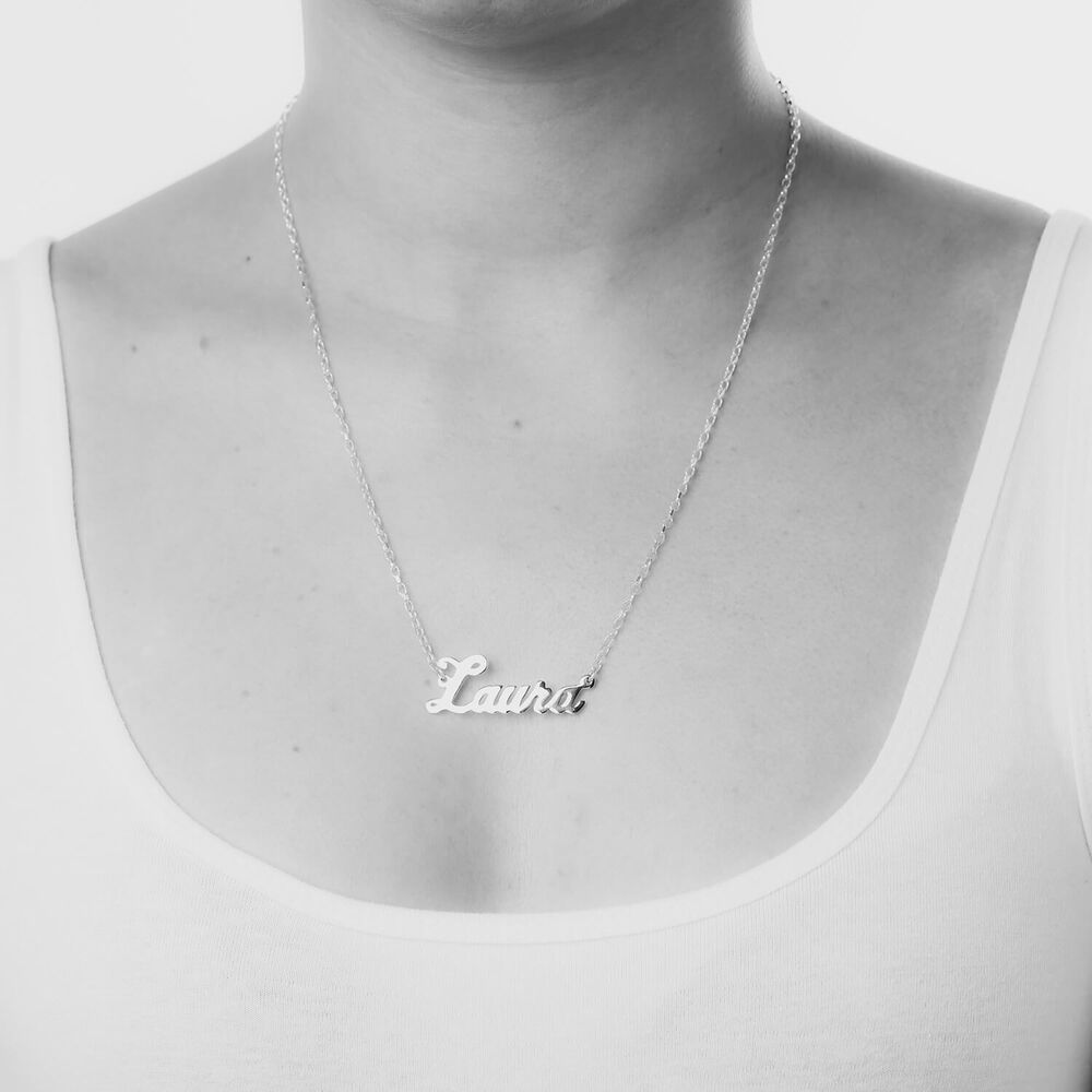 Sterling Silver Personalised Name Necklace (up to 6 letters) (Special Order: 3-5 weeks) image number 9