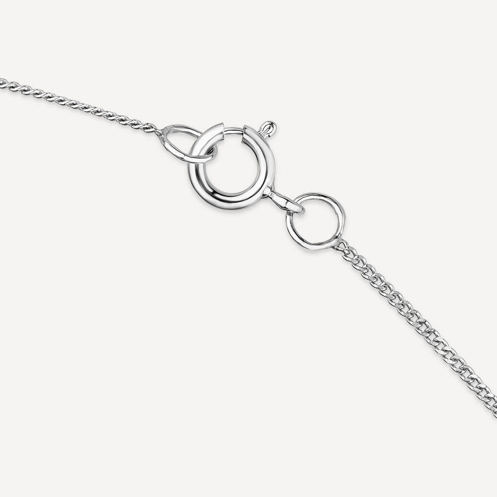 9ct White Gold Oval Shaped Diamond Cluster Pendant image number 2