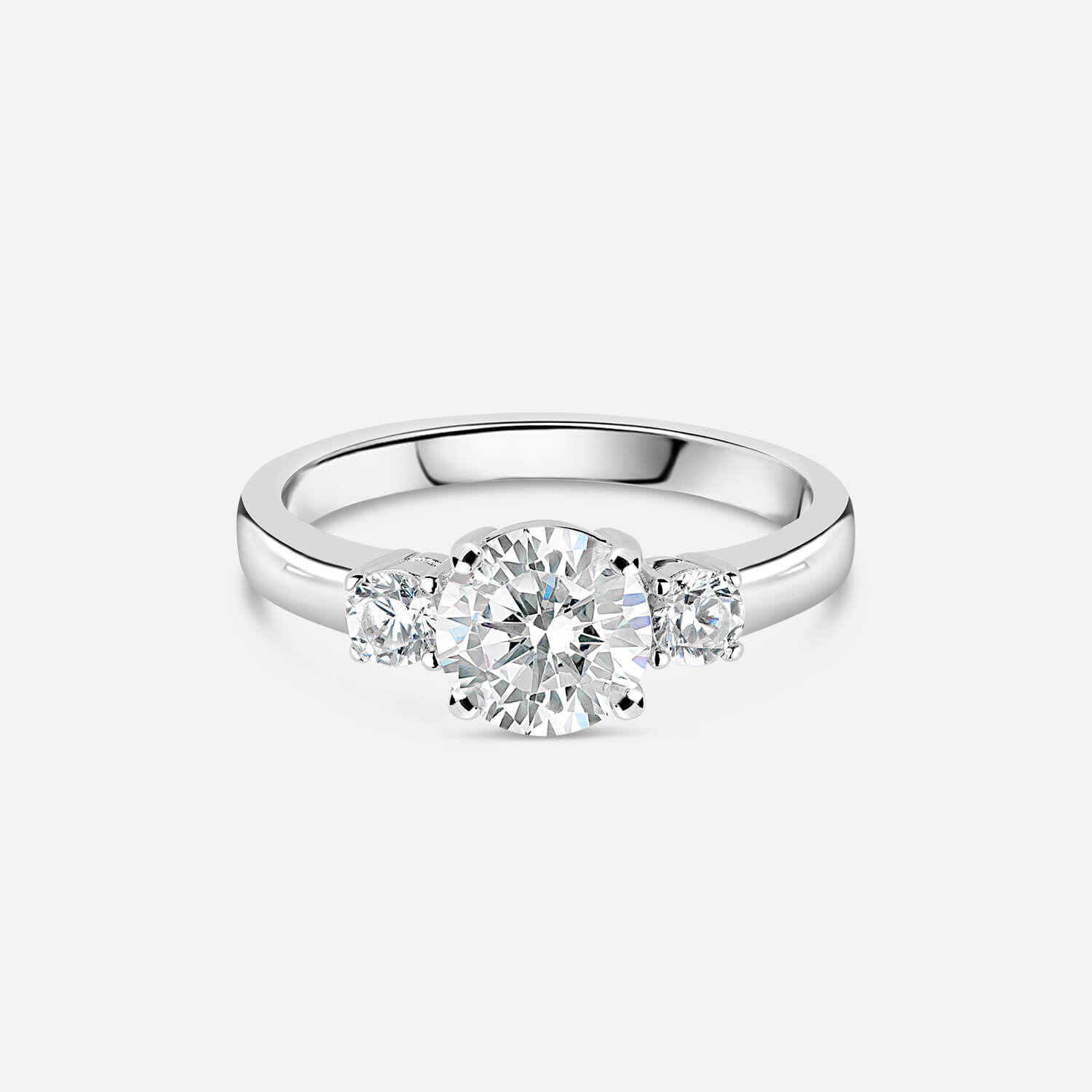 Ladies Sterling Silver 3 Stone Cubic Zirconia Dress Ring