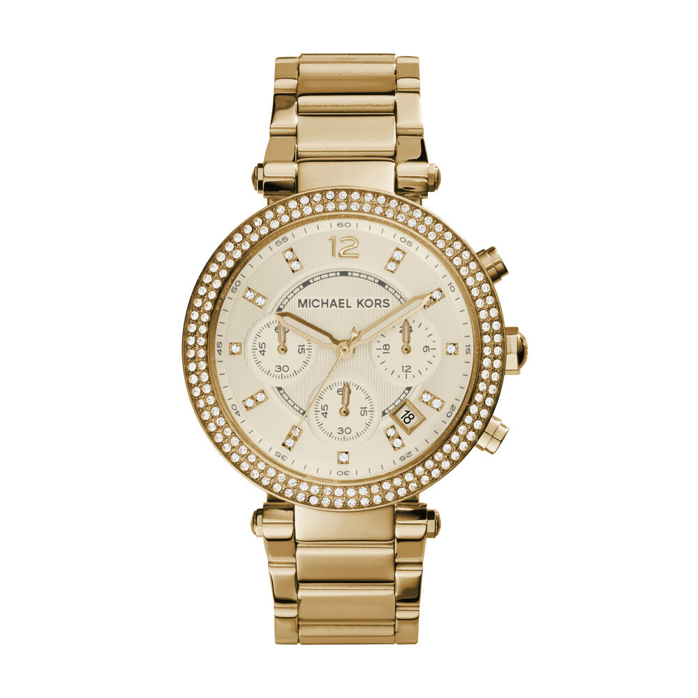 Michael Kors Parker Gold Tone Chronograph Ladies Watch