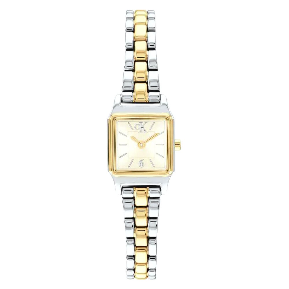 Calvin Klein Soft Form 16mm Champagne Dial Two Tone Stainless Steel Bracelet Watch