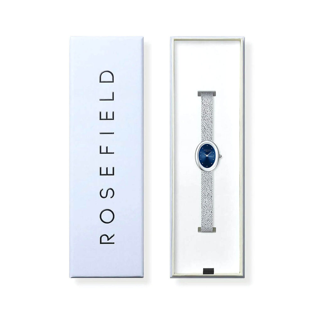 Rosefield Ovale 22x29mm Indigo Blue Dial Stainless Steel Bracelet Watch