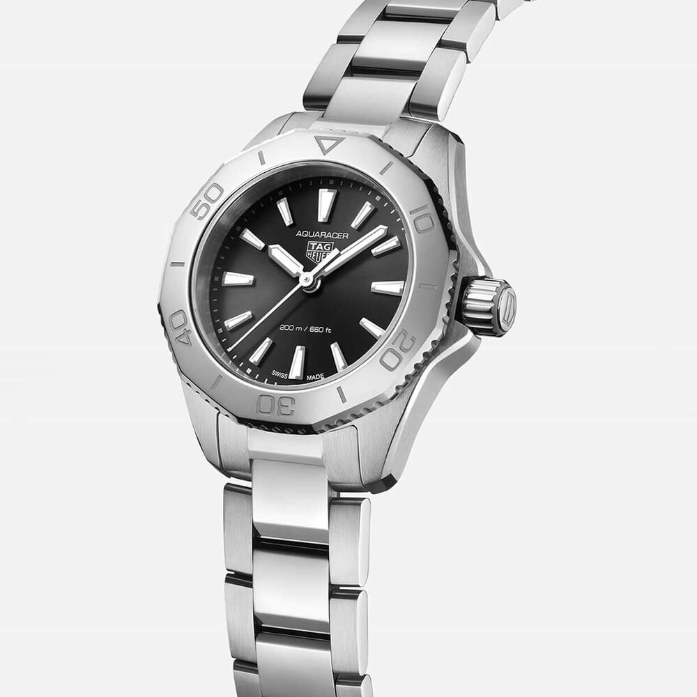 Pre-Owned TAG Heuer Aquaracer Professional 200 30mm Black Dial Stainless Steel Bracelet Watch