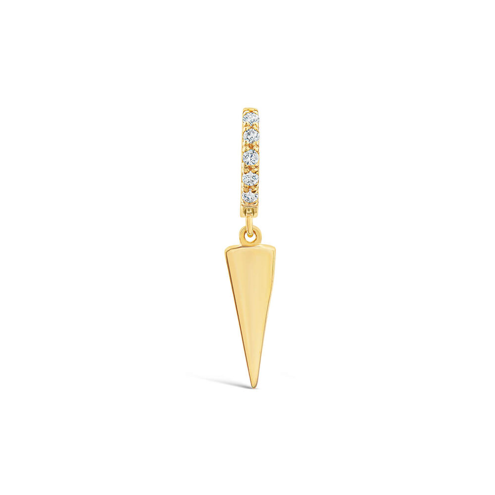 9ct Yellow Gold Polished Spear Cubic Zirconia Single Drop Earring image number 0