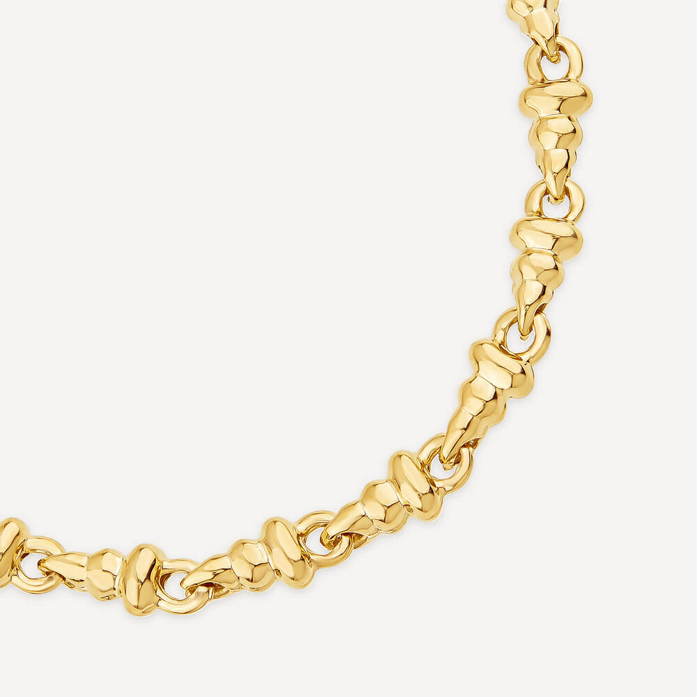 9ct Yellow Gold Polished Dumbbell Bracelet image number 1