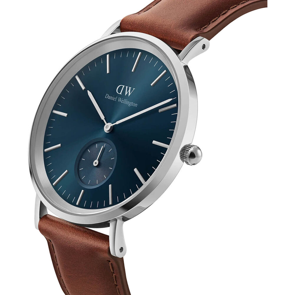 Daniel Wellington Classic 40mm Multi-Eye St Mawes Arctic Dial Brown Leather Strap Watch image number 1