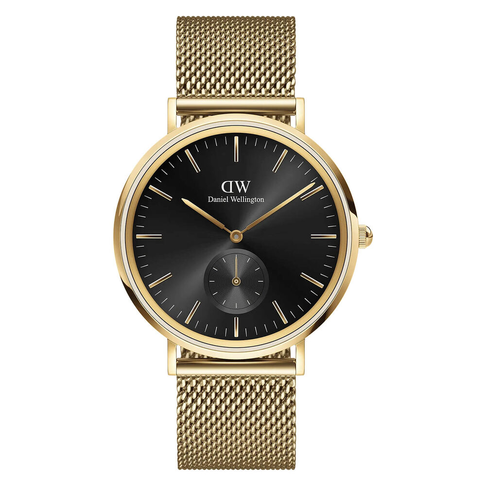 Daniel Wellington Classic 40mm Multi-Eye Evergold Onyx Dial Gold Mesh Bracelet Watch