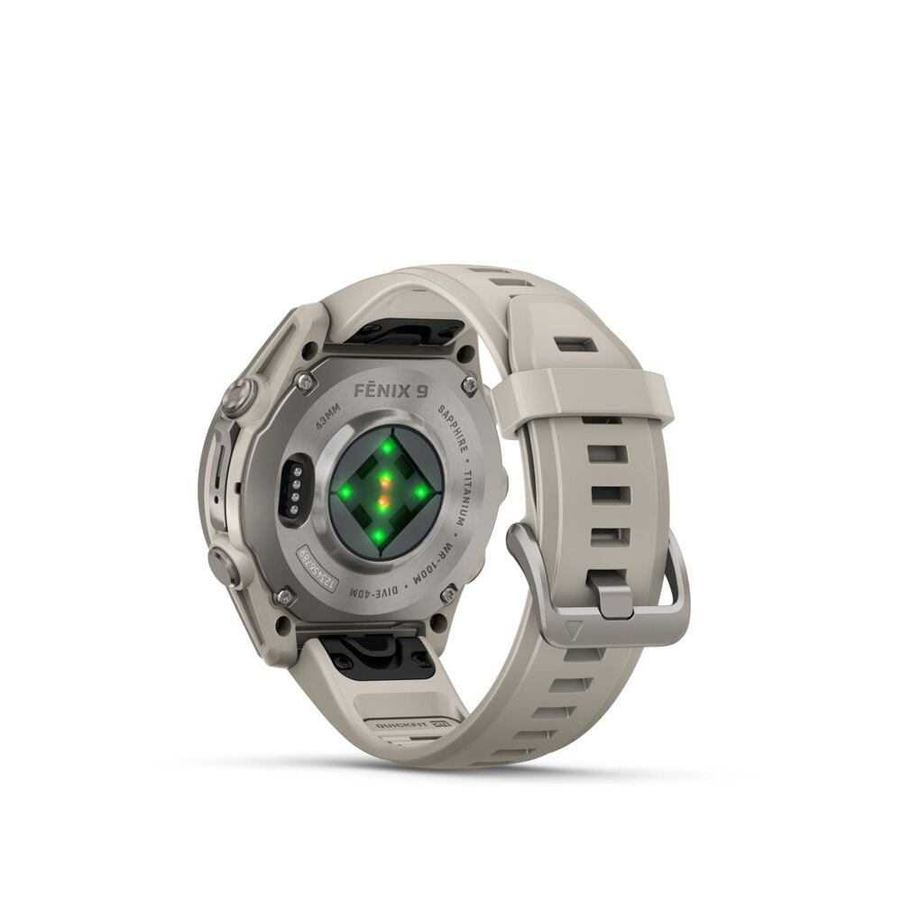 Garmin fenix 9 43mm Titanium Fog Grey Silicone Strap Watch