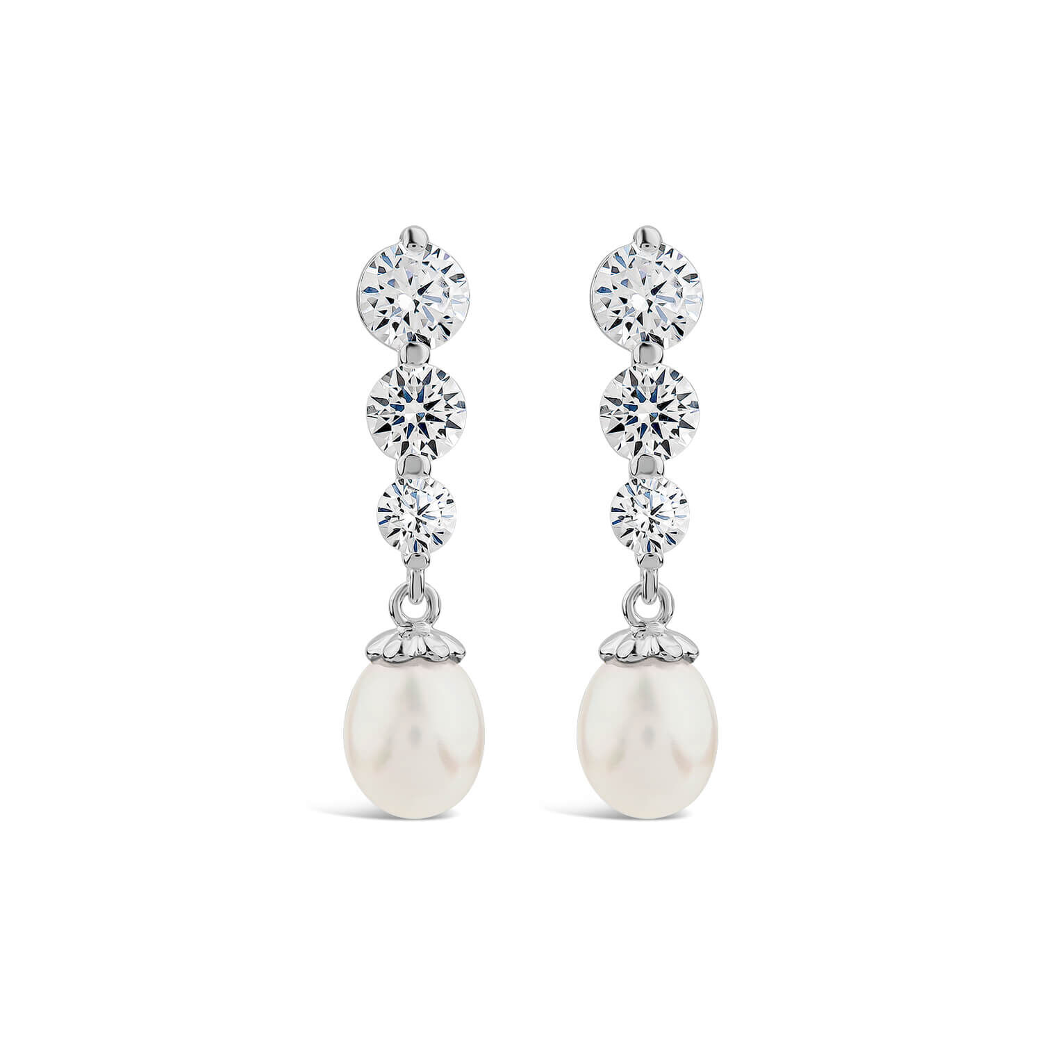 Cubic zirconia pearl drop earrings discount