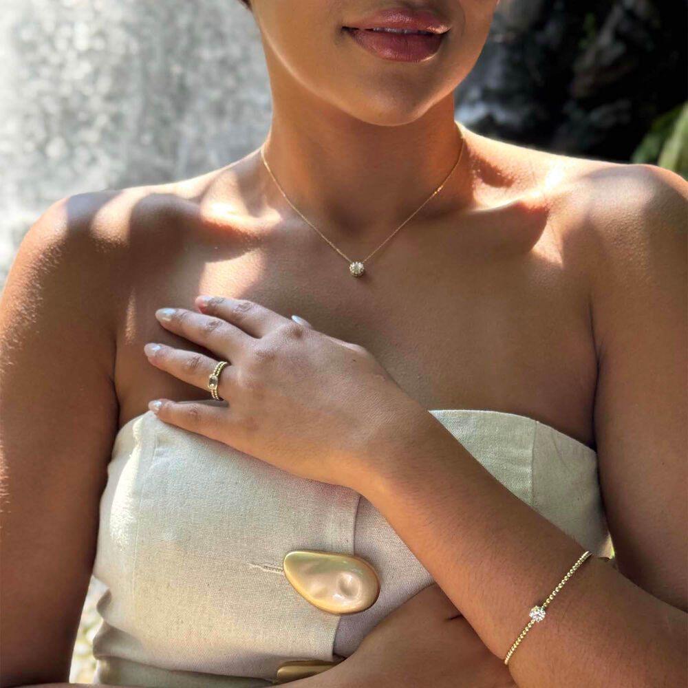 Born Granules 9ct Yellow Gold Lab Grown 0.50ct Round Diamond Pendant image number 5