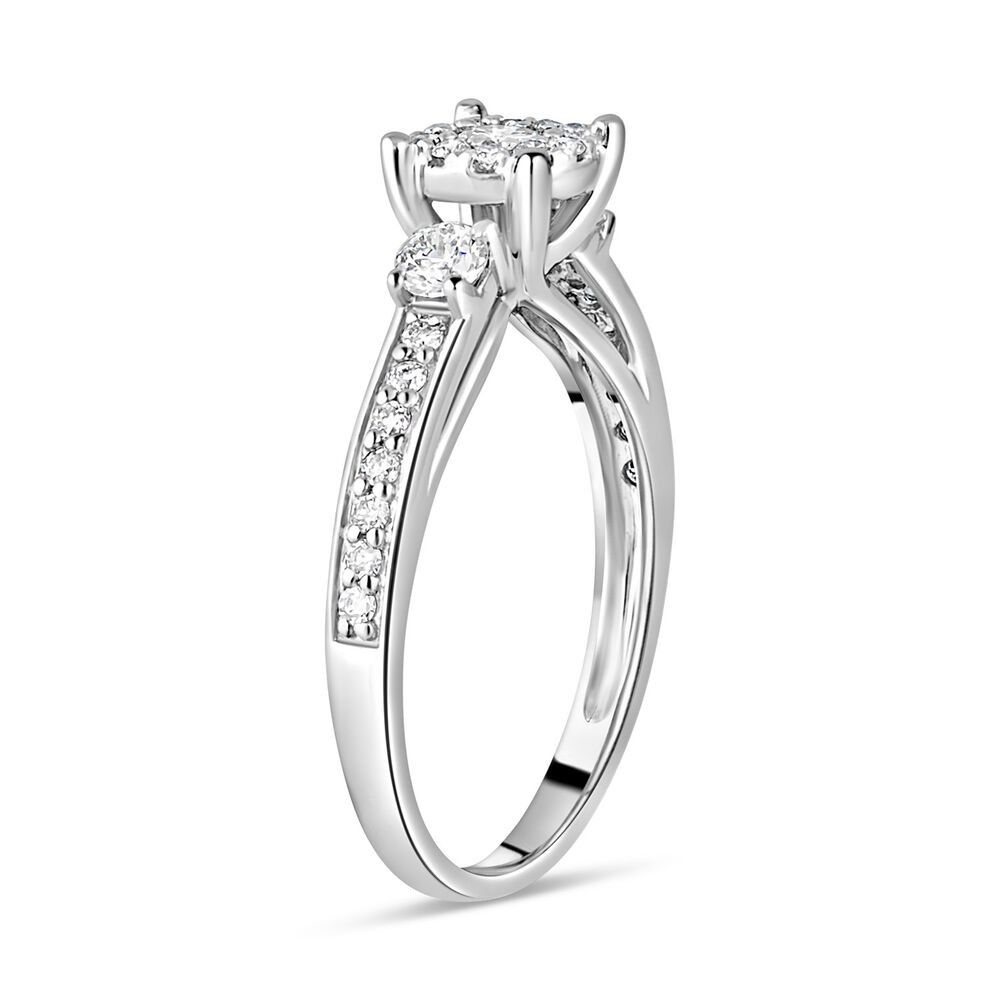 Special Price - 9ct White Gold 0.50ct Diamond Cluster Ring image number 3