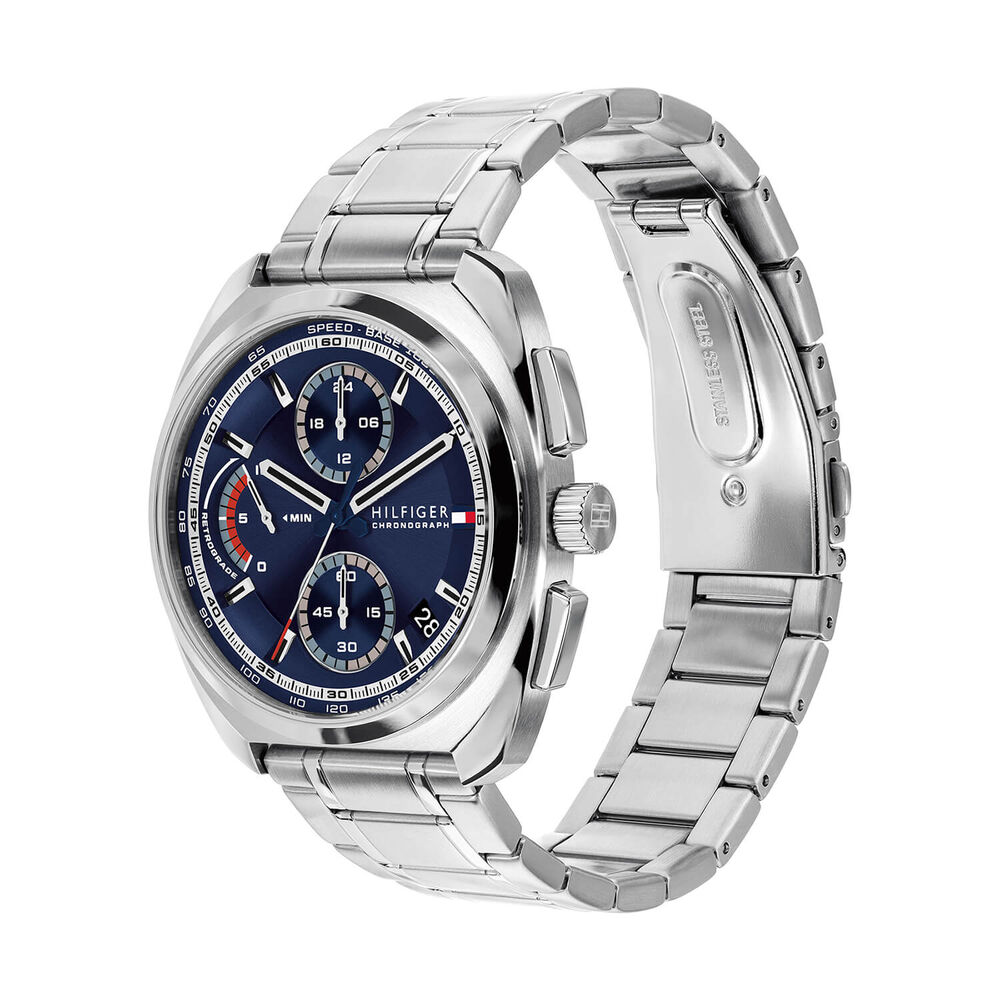 Tommy Hilfiger 41mm Navy Blue Dial Steel Bracelet Watch