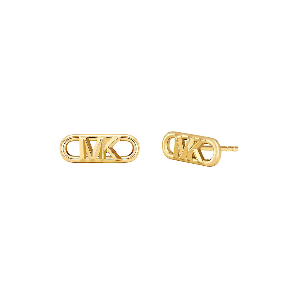 Michael Kors Statement Link Yellow Gold Plated Stud Earrings image number 0