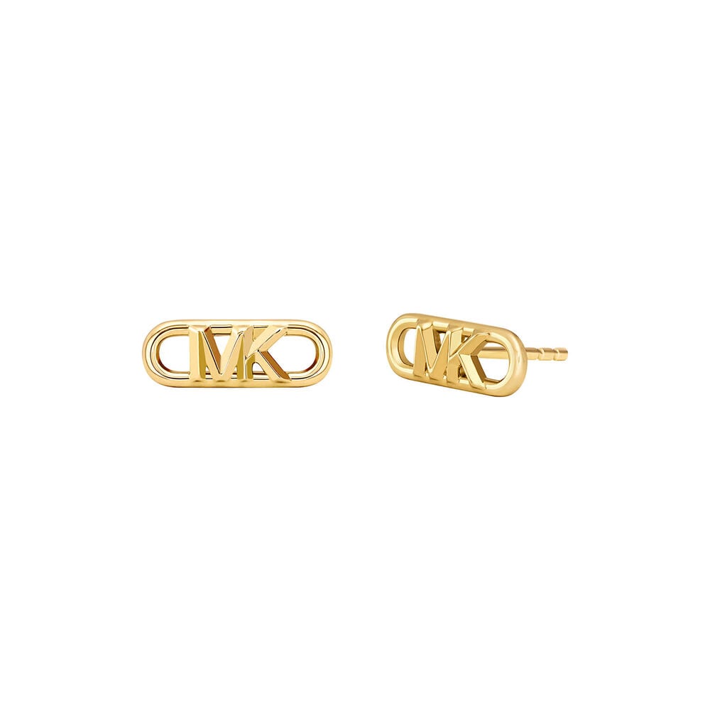 Michael Kors Statement Link Yellow Gold Plated Stud Earrings
