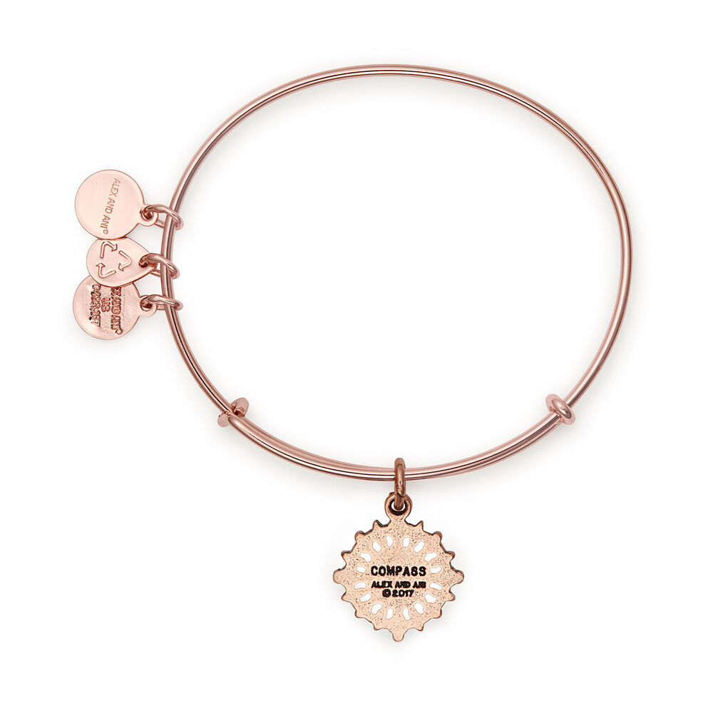 Alex And Ani Compass Rose Gold Charm Bangle image number 1
